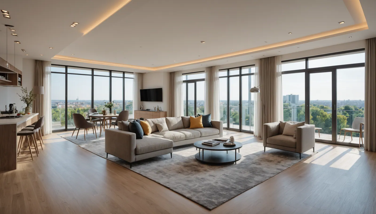 Visite virtuelle 360° Airbnb appartement moderne lumière naturelle détail professionnel